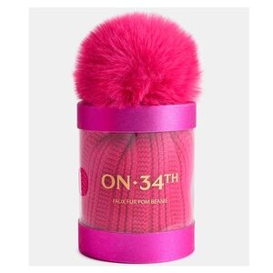 ON·34TH Faux Fur Pom Beanie - Hot Pink